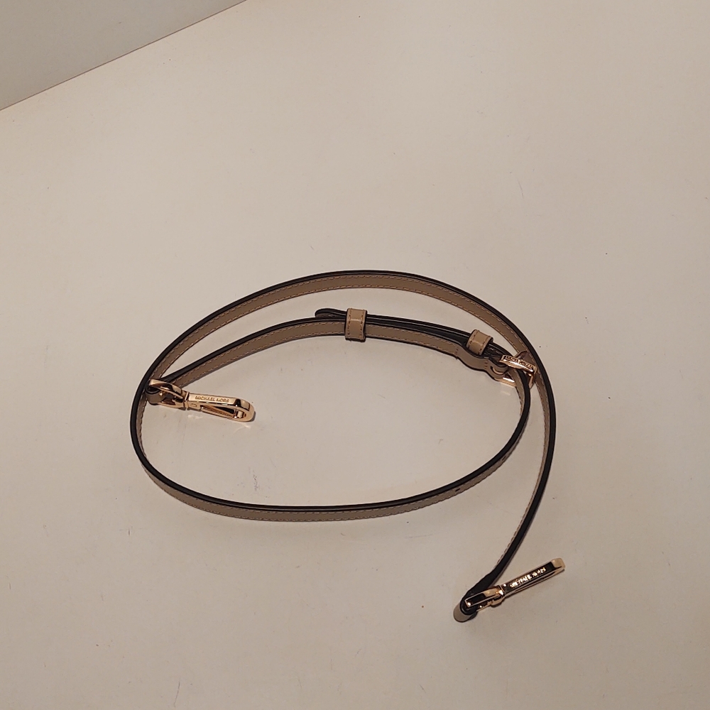 Michael Kors Leather Cream w/Brown Accent & Gold Hardware  Crossbody Strap